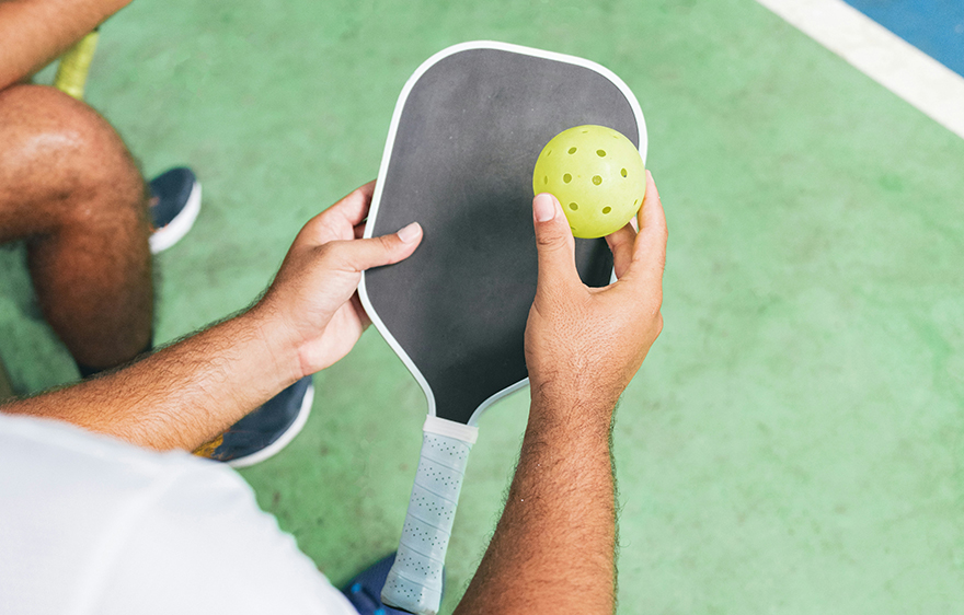 Close up of pickle ball paddle